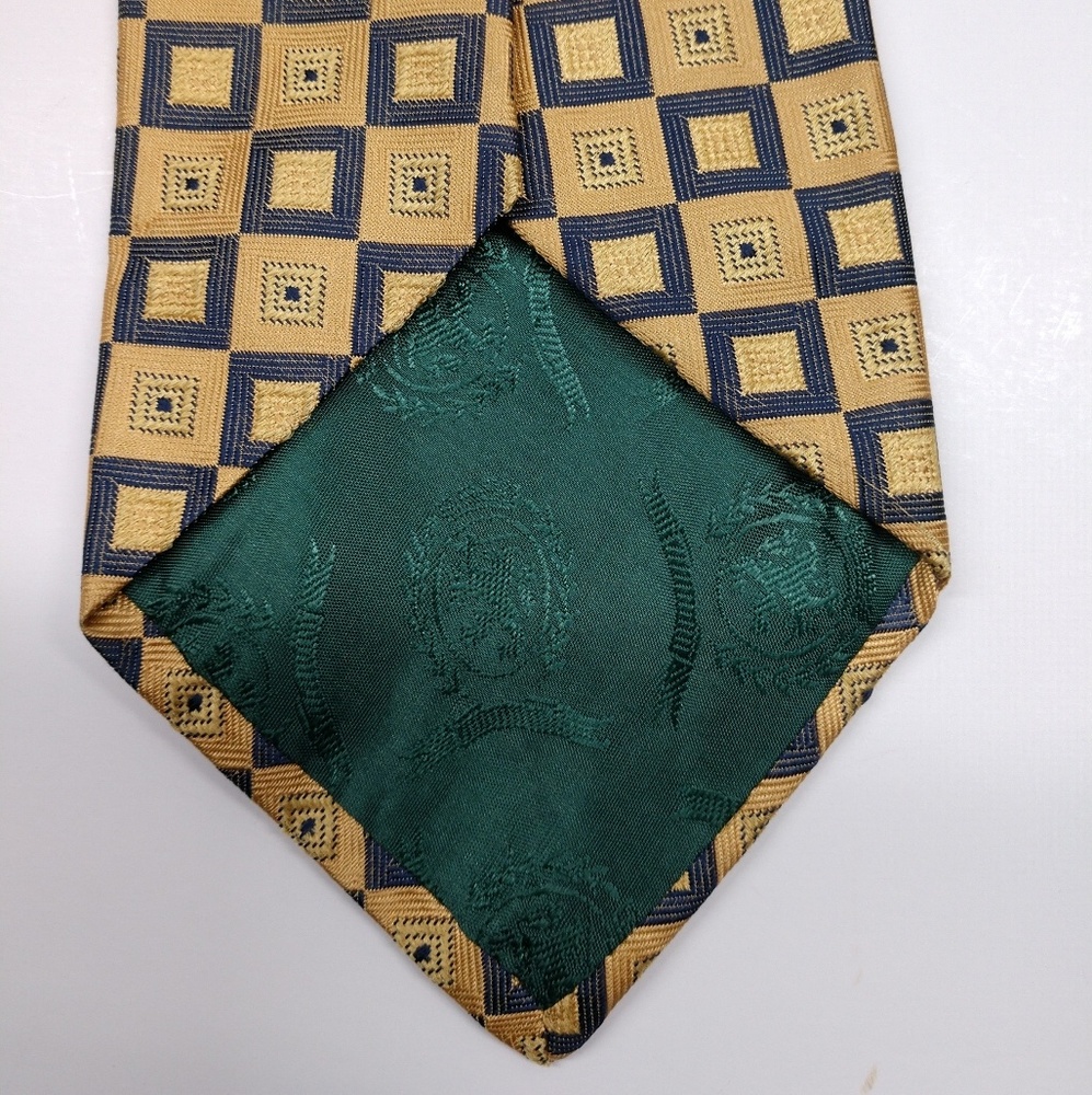 Tommy Hilfiger men's tie in gold and blue colors - Picture 3 of 6